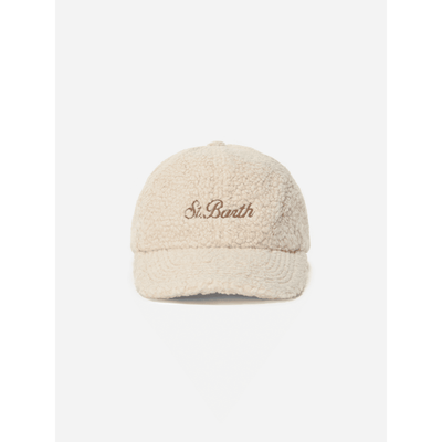 Cappello con visiera Baseball in sherpa beige