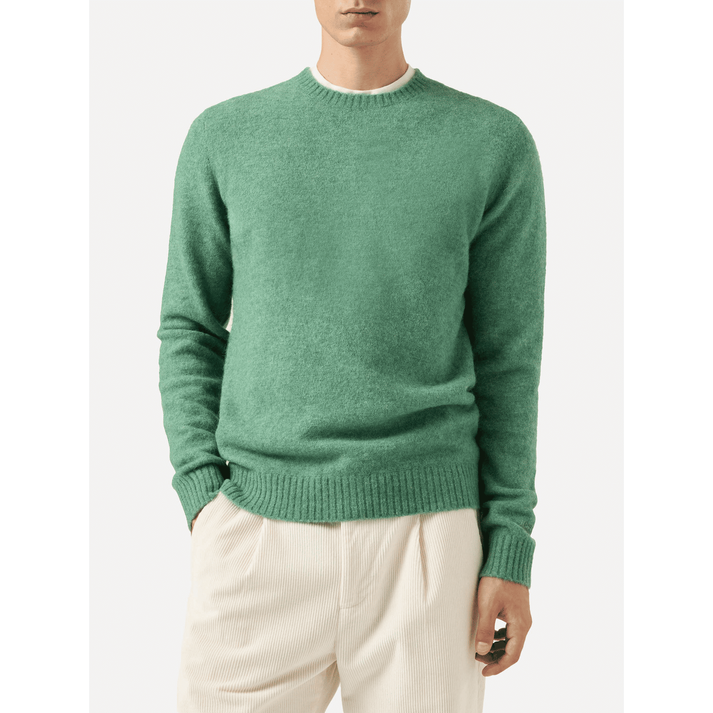 Maglione Regent in alpaca stretch verde salvia