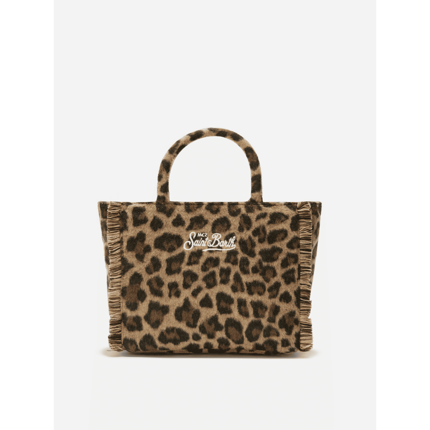 Borsa a mano Colette Felt in misto lana leopardata