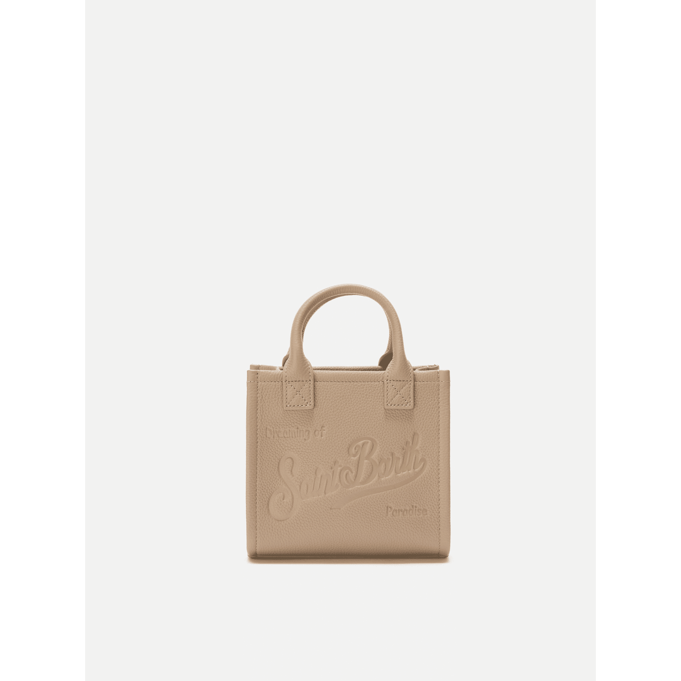 Borsa a spalla Vanity Bag Mini in pelle martellata nocciola