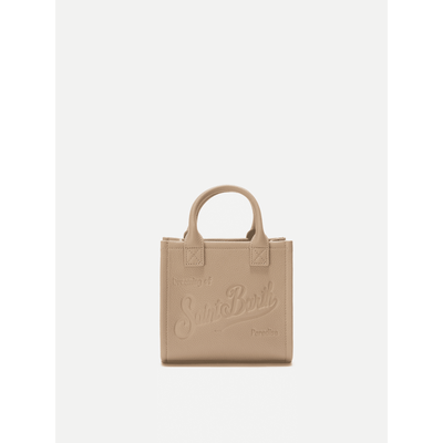 Borsa a spalla Vanity Bag Mini in pelle martellata nocciola