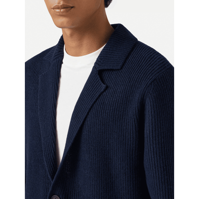 Blazer Eaton in lana blu notte