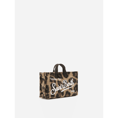 Mini borsa porta telefono Phone Bag Felt in misto lana leopardato