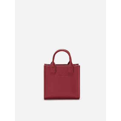Borsa a spalla Vanity Bag Mini in pelle martellata bordeaux