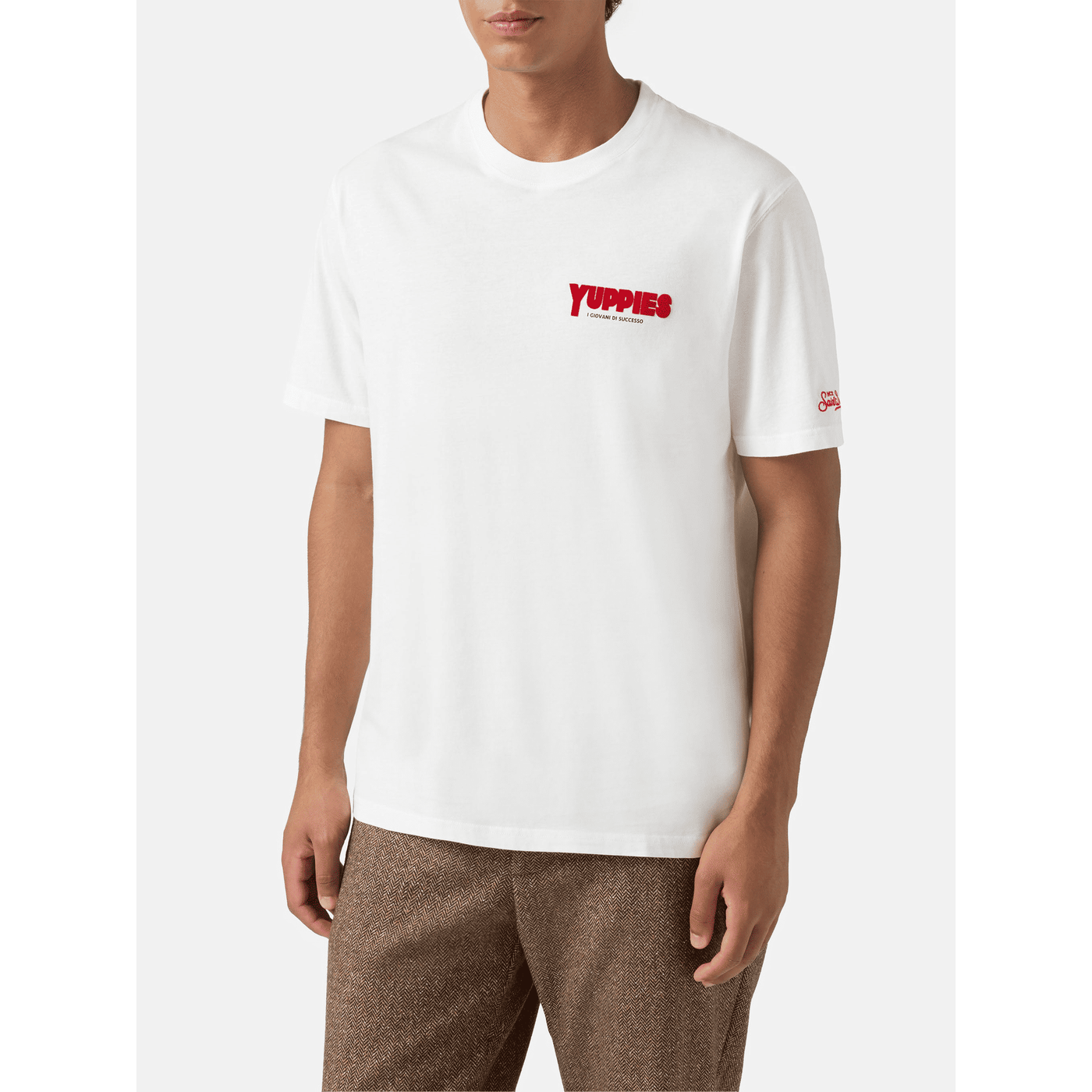 T-shirt Arnott Warm in cotone invernale bianco con stampa Yuppies | YUPPIES SPECIAL EDITION