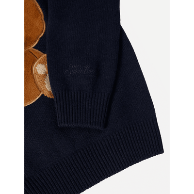 Maglione Douglas  in misto cashmere con patch Orso Trudi | TRUDI SPECIAL EDITION