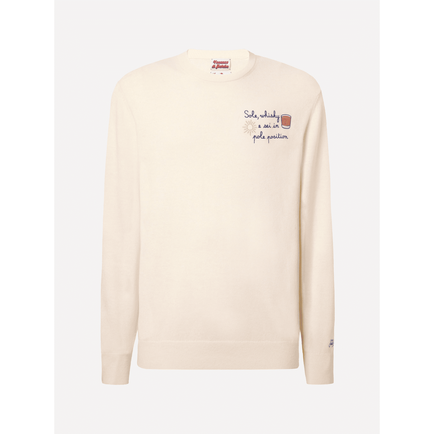 Maglione a girocollo Heron Light con ricamo Sole, wishky e sei in pole position! | VACANZE DI NATALE SPECIAL EDITION