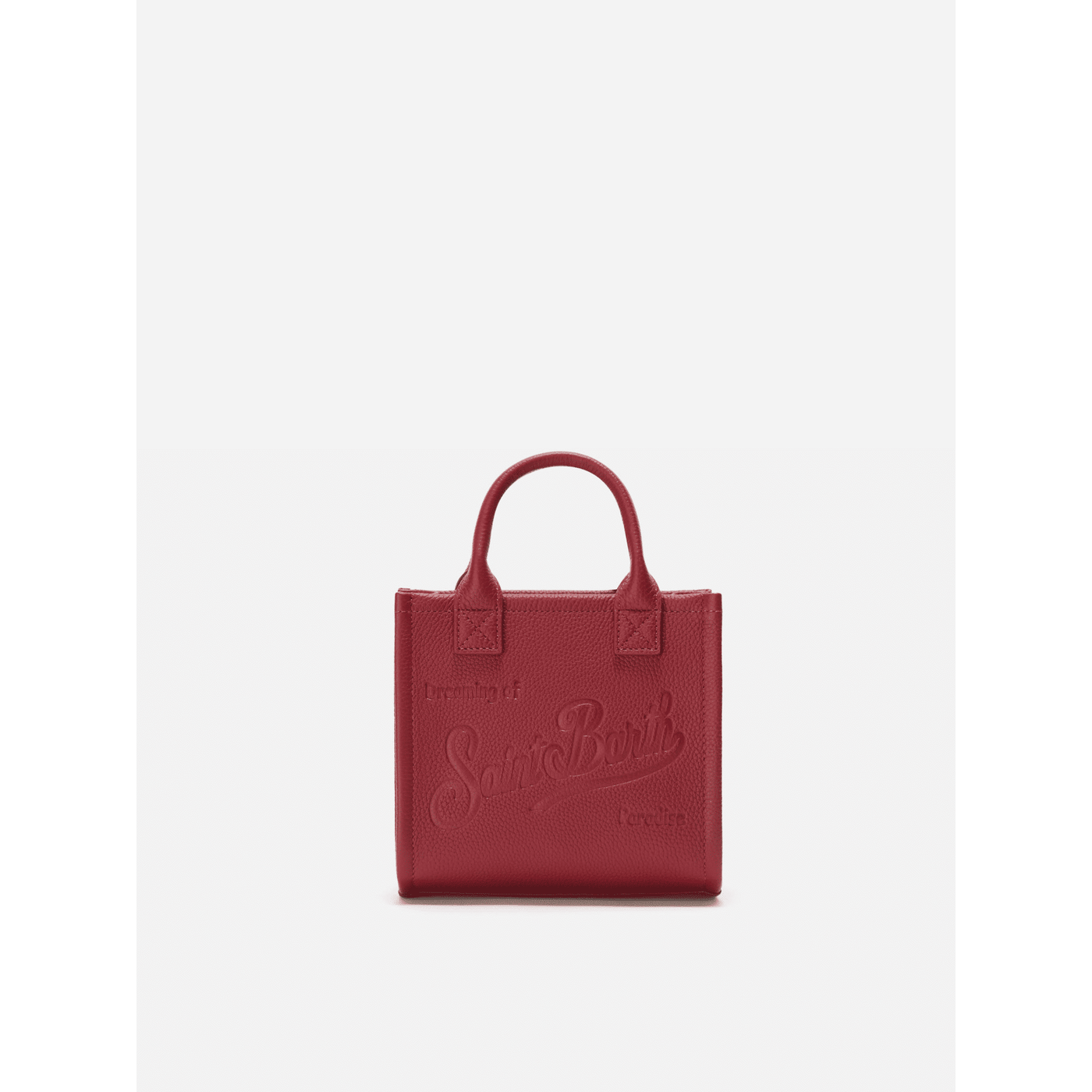 Borsa a spalla Vanity Bag Mini in pelle martellata bordeaux