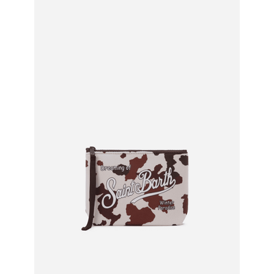 Pochette Aline effetto lana a con stampa muccata