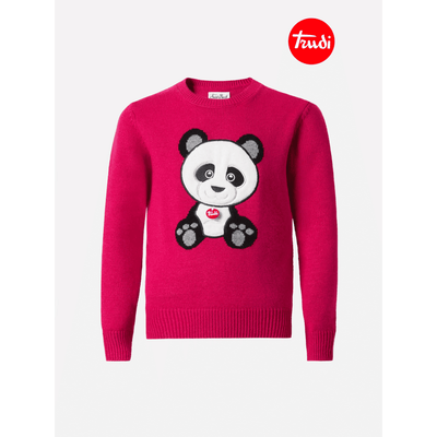 Maglione  Princess in misto cashmere  con patch panda Trudi | TRUDI SPECIAL EDITION
