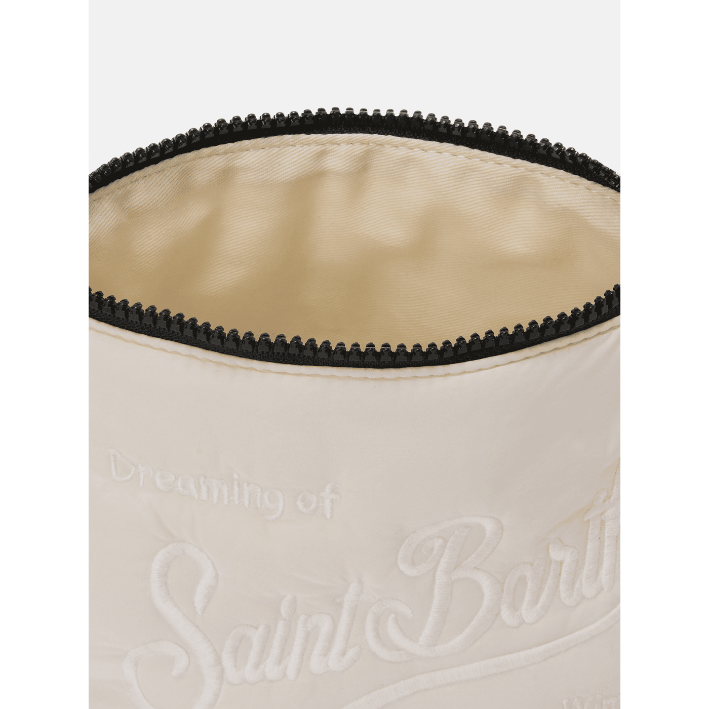 Pochette Aline Puffer in nylon imbottito beige