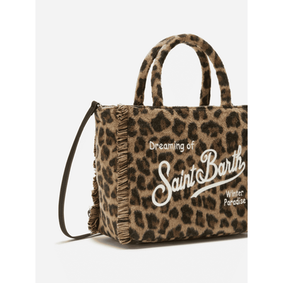 Borsa a mano Colette Felt in misto lana leopardata