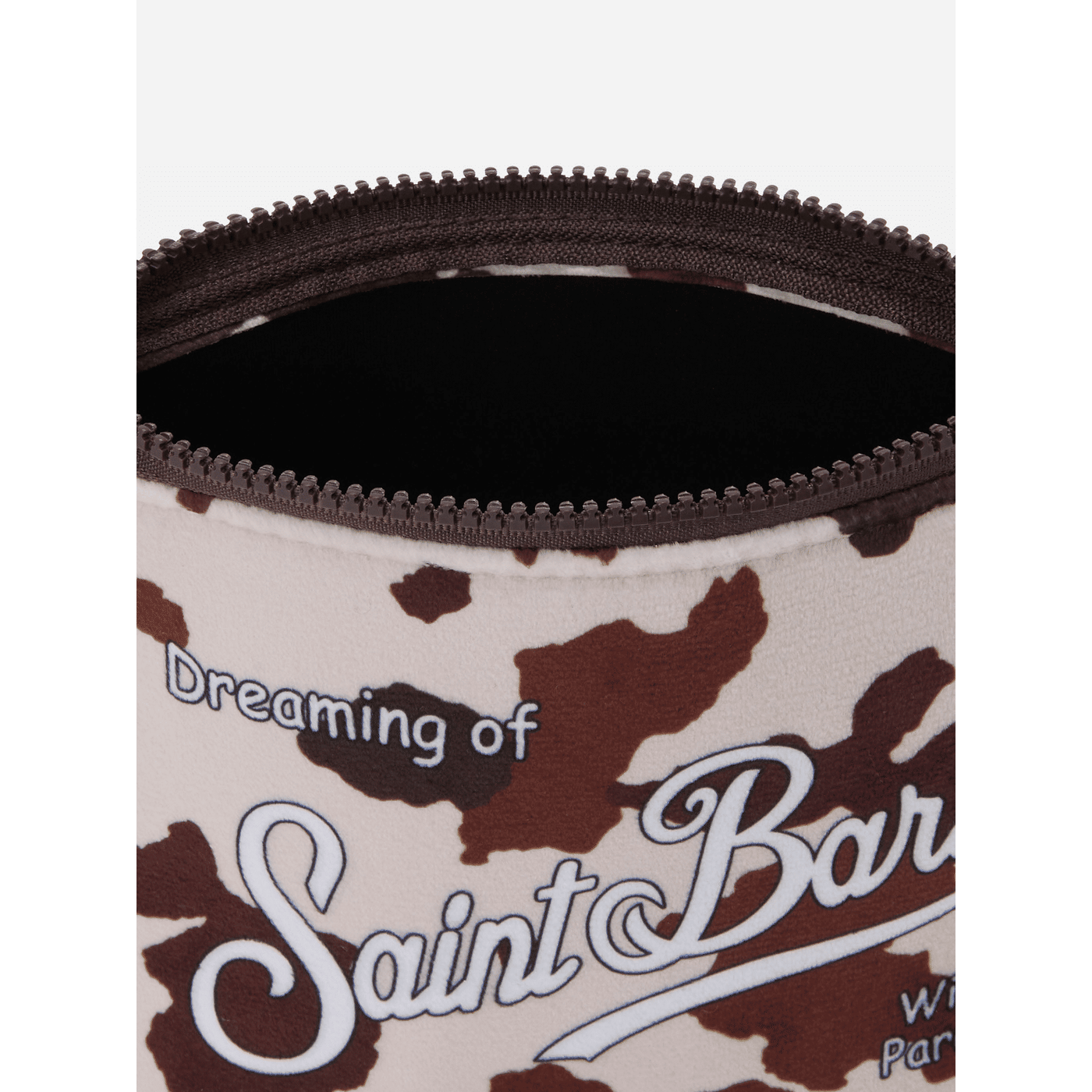 Pochette Aline effetto lana a con stampa muccata