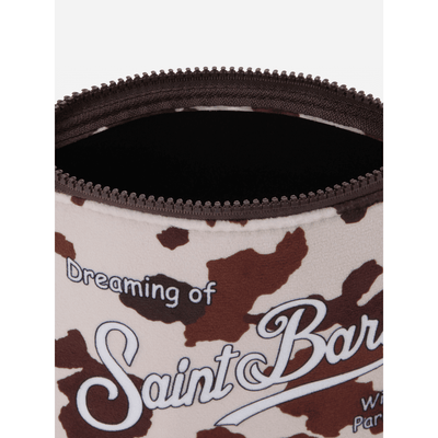 Pochette Aline effetto lana a con stampa muccata