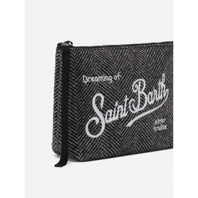 Pochette Aline Wool in misto lana spigato