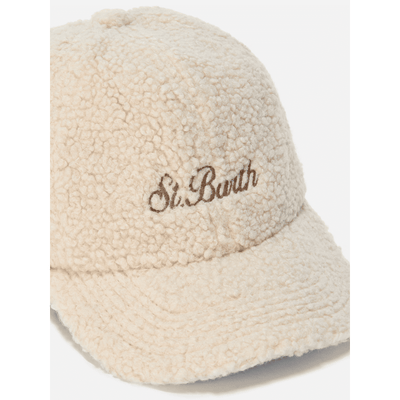 Cappello con visiera Baseball in sherpa beige