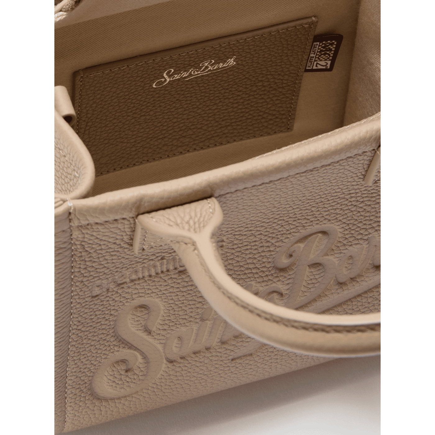 Borsa a spalla Vanity Bag Mini in pelle martellata nocciola