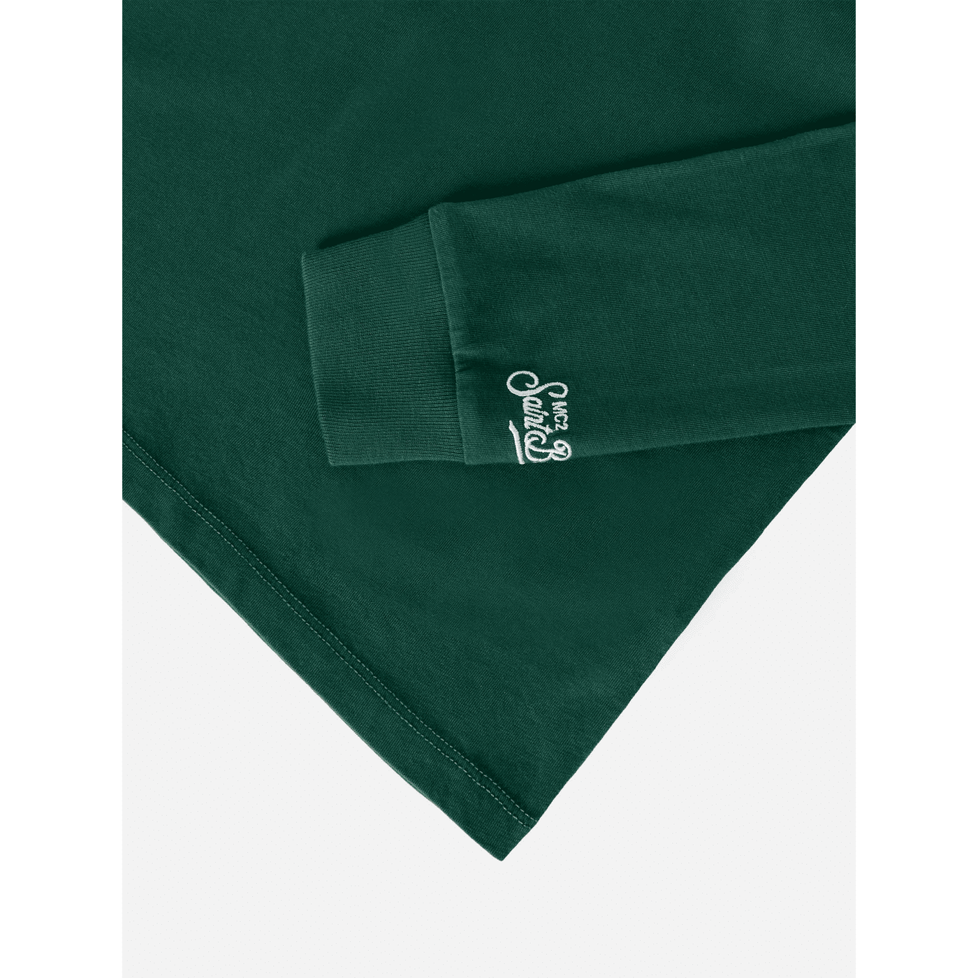 T-shirt Luton in cotone verde a maniche lunghe con ricamo Me ne vado dai nonni