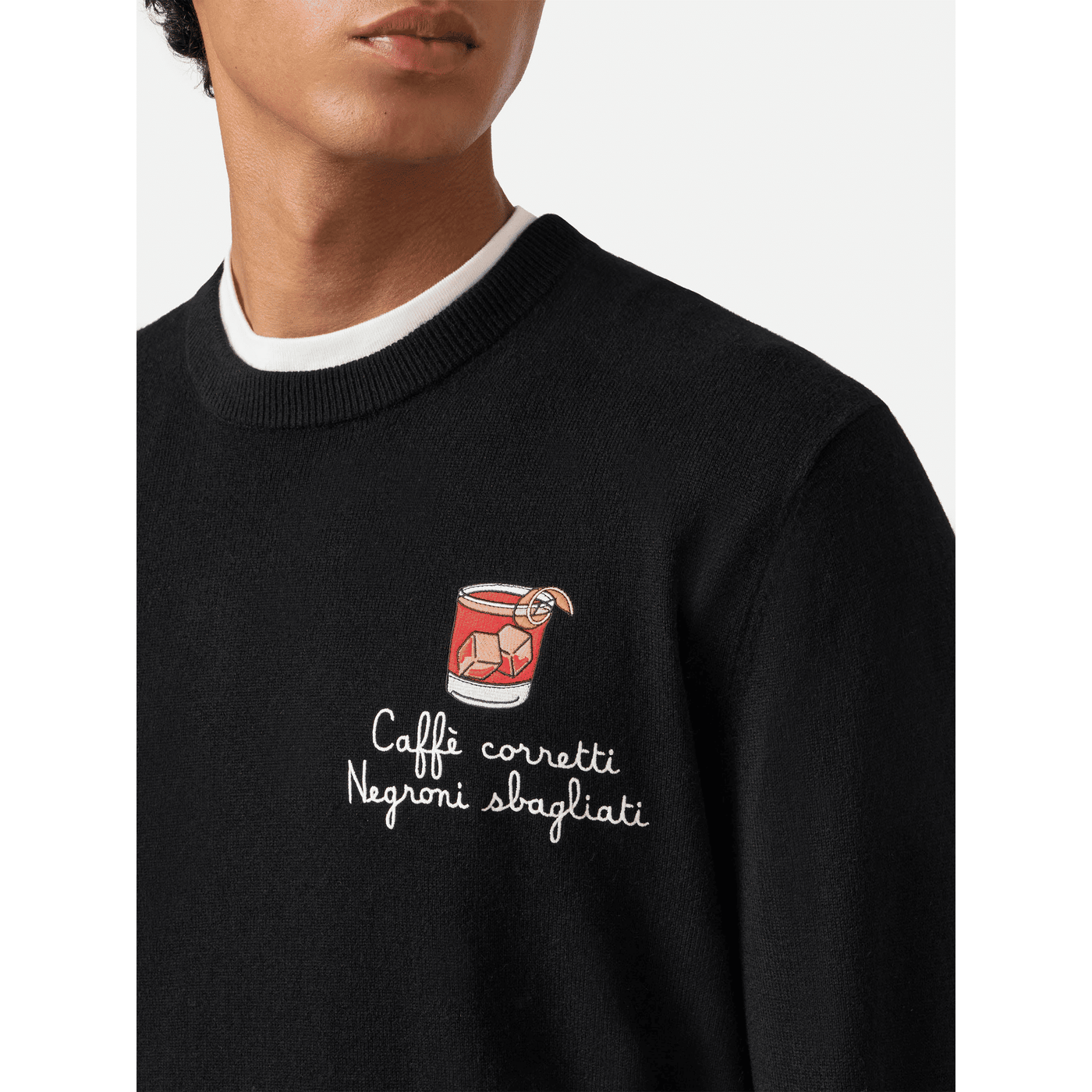 Maglione a girocollo Heron Light con ricamo Caff Corretti  Negroni Sbagliati