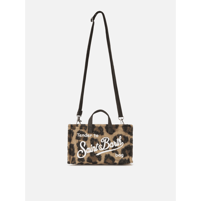 Mini borsa porta telefono Phone Bag Felt in misto lana leopardato