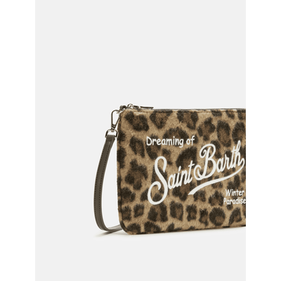Borsa crossbody Parisienne Felt in misto lana leopardata