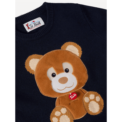 Maglione Douglas  in misto cashmere con patch Orso Trudi | TRUDI SPECIAL EDITION