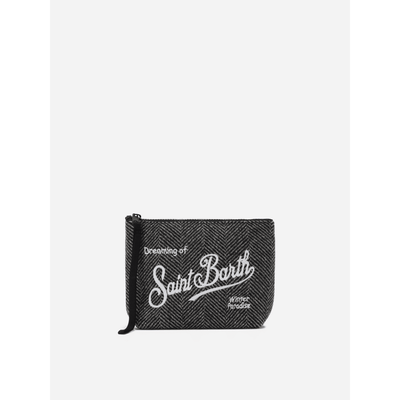 Pochette Aline Wool in misto lana spigato