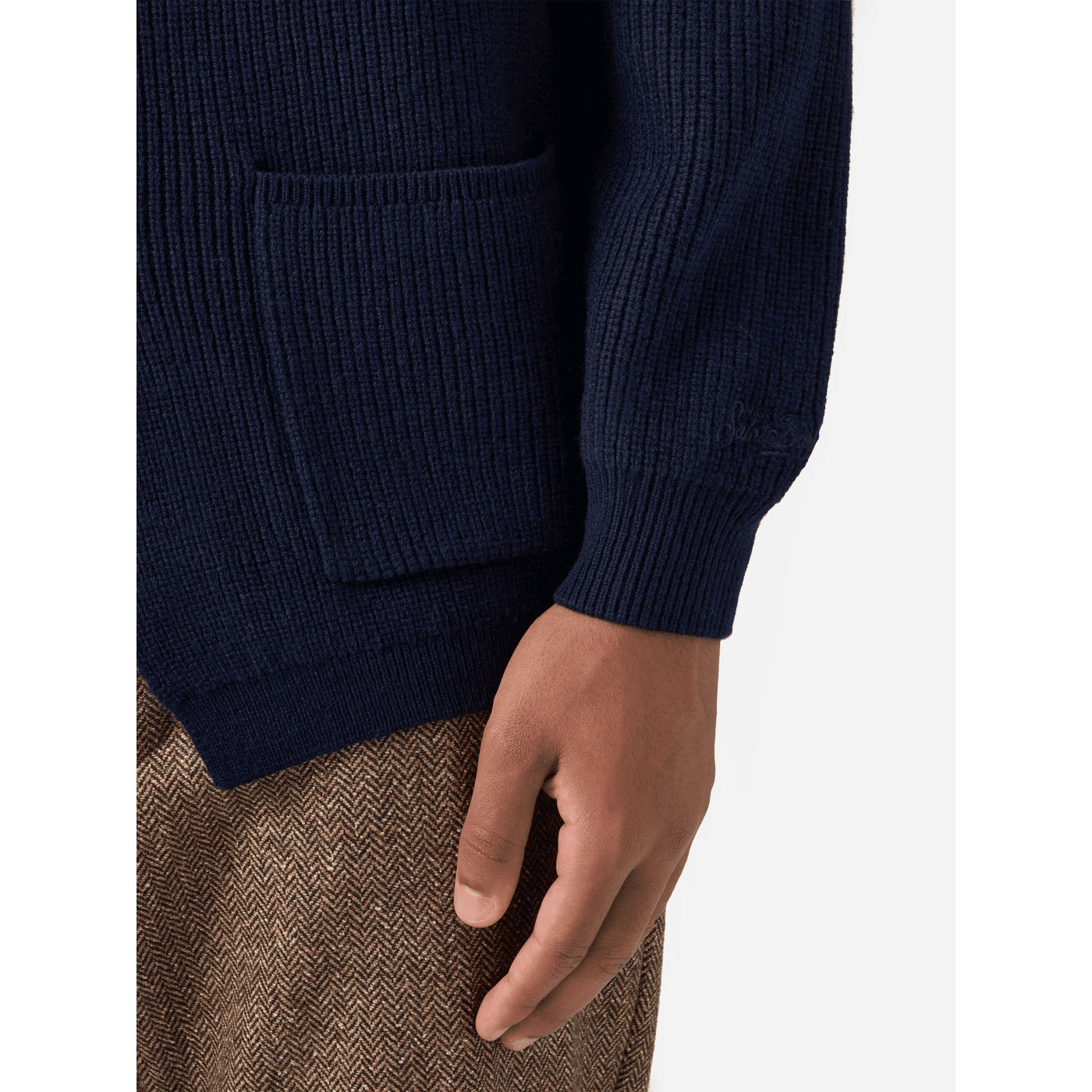 Blazer Eaton in lana blu notte