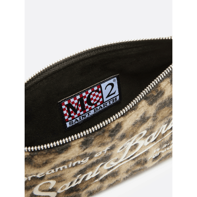 Borsa crossbody Parisienne Felt in misto lana leopardata