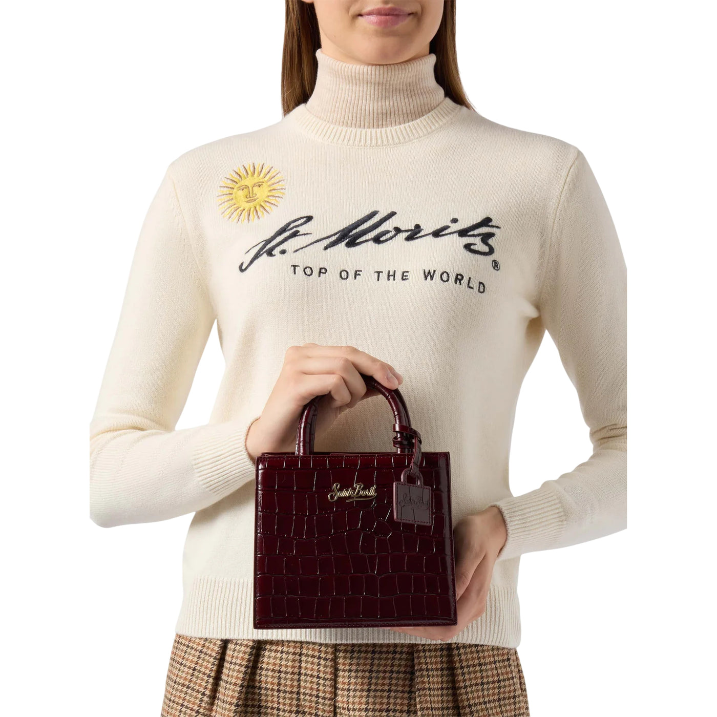 Borsa A Mano Mini In Pelle Bordeaux