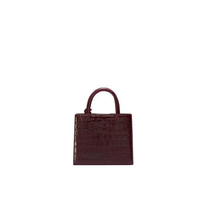 Borsa A Mano Mini In Pelle Bordeaux