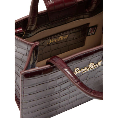 Borsa A Mano Mini In Pelle Bordeaux