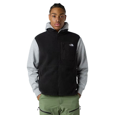 Gilet Uomo Yumiori in pile Nero modello frontale