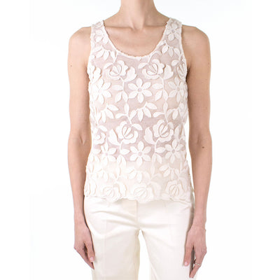 Women's top with floral embroidery