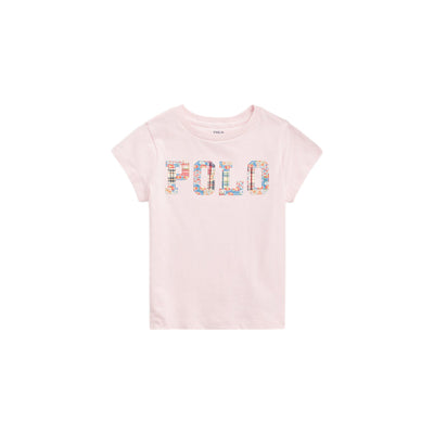 T-shirt Bambina in puro cotone Rosa a girocollo