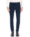 Pantalone Uomo, a vita bassa Navy, lavorato a costine