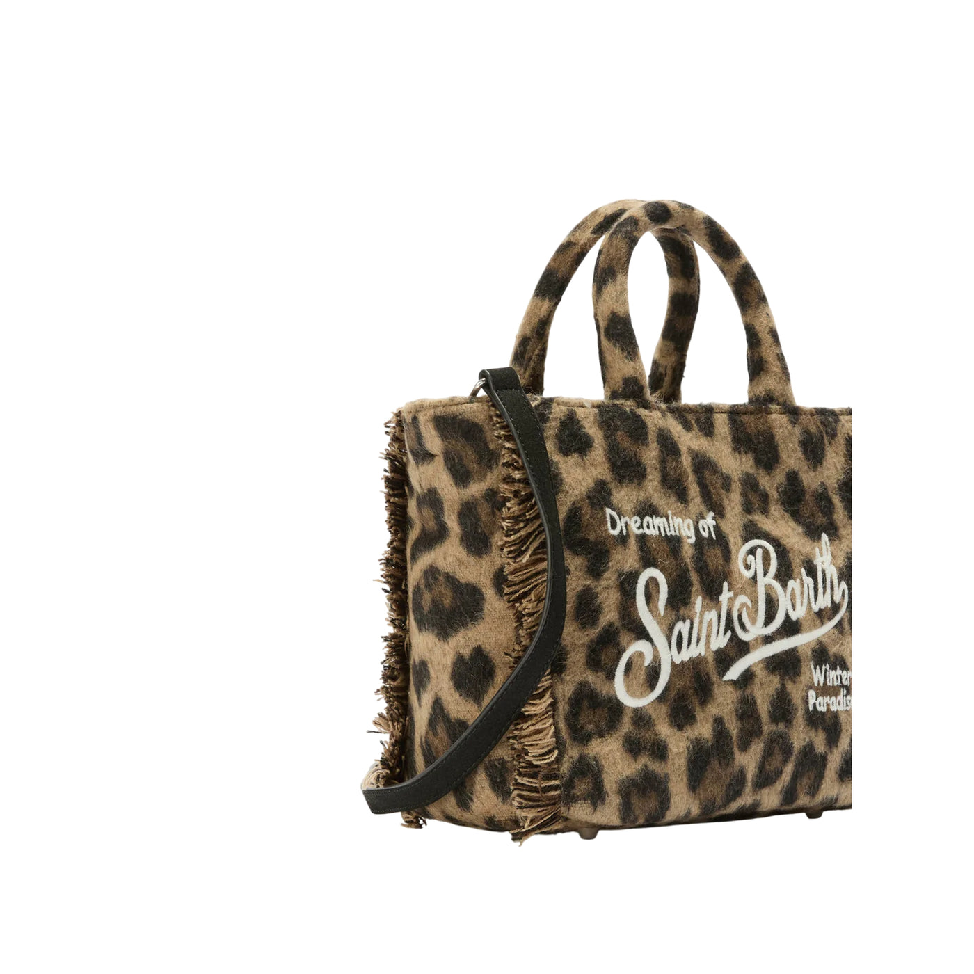 Borsa A Mano Vanity Mini Felt In Misto Lana Leopardata