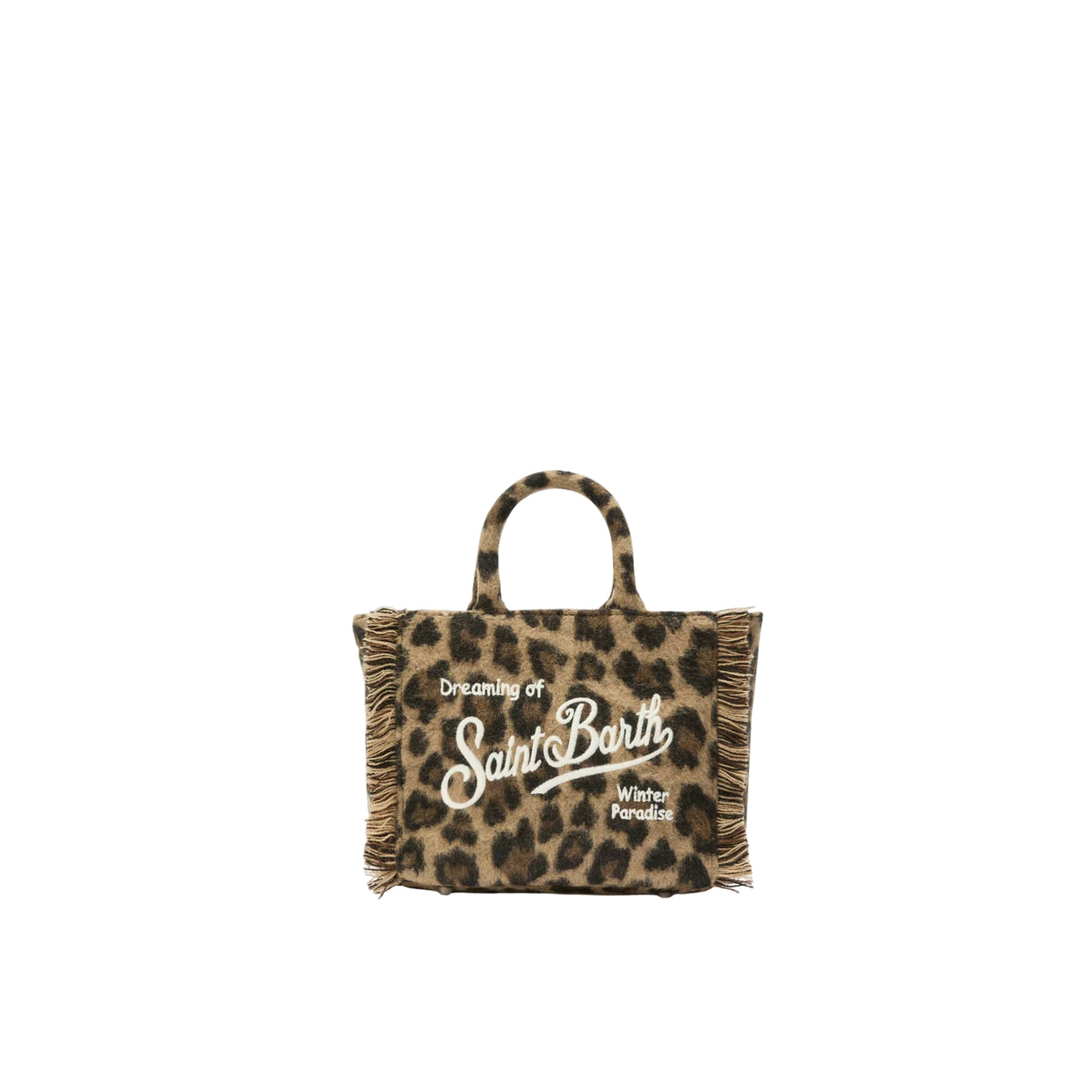 Borsa A Mano Vanity Mini Felt In Misto Lana Leopardata