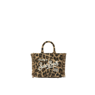Borsa A Mano Vanity Mini Felt In Misto Lana Leopardata