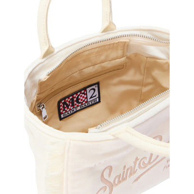 Borsa A Mano Vanity Mini Velvet In Velluto E Faux Suede Bianco