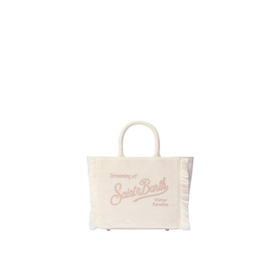 Borsa A Mano Vanity Mini Velvet In Velluto E Faux Suede Bianco