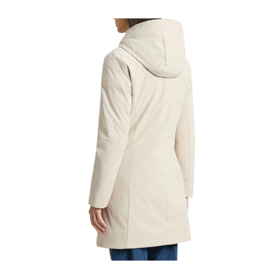 Retro Parka in tessuto liscio impermeabile Beige