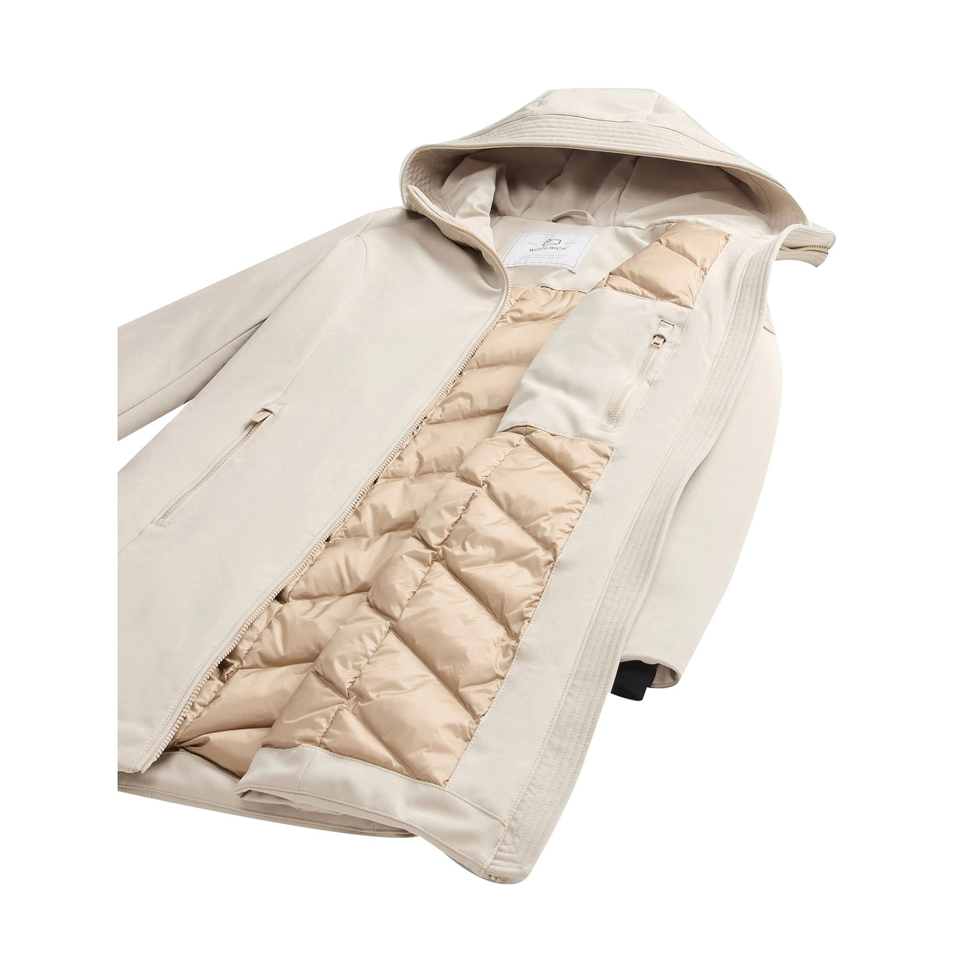 Dettaglio interno Parka in tessuto liscio impermeabile Beige