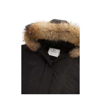 Parka Donna Luxury Artic con pelliccia Nero dettaglio