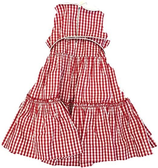 Girl's pinafore dress with embroidered collar