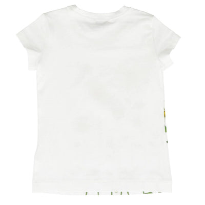 T-shirt Bambina in tessuto stretch  con maxi stampa margherite