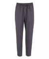 Women's solid color trousers with drawstring