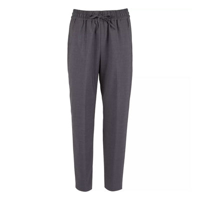 Women's solid color trousers with drawstring