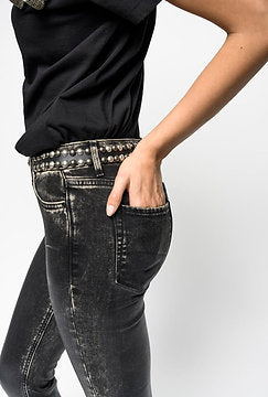 Jeans Donna effetto pelle scolorito