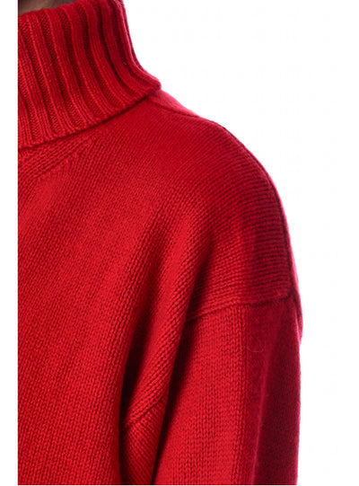 Women's turtleneck sweater with side slits